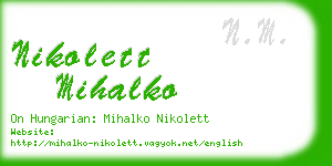 nikolett mihalko business card